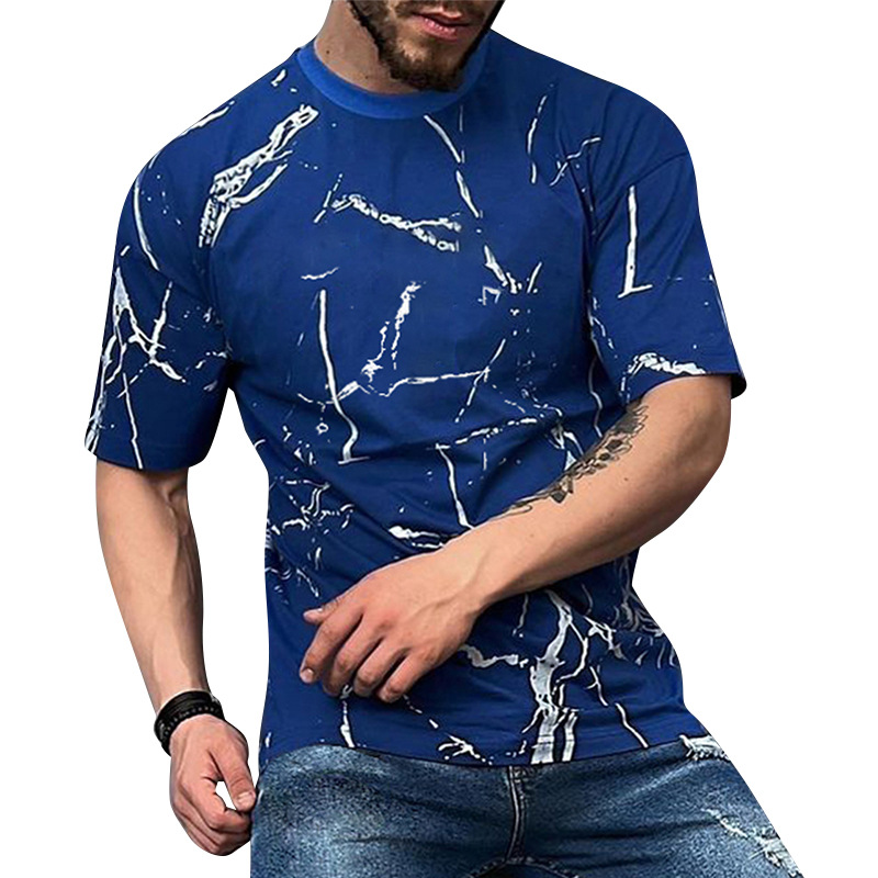 T-shirt Men's Summer European And American Tide  Youth Round Neck 3d T-Shirt Loose Large Size T-Shirt