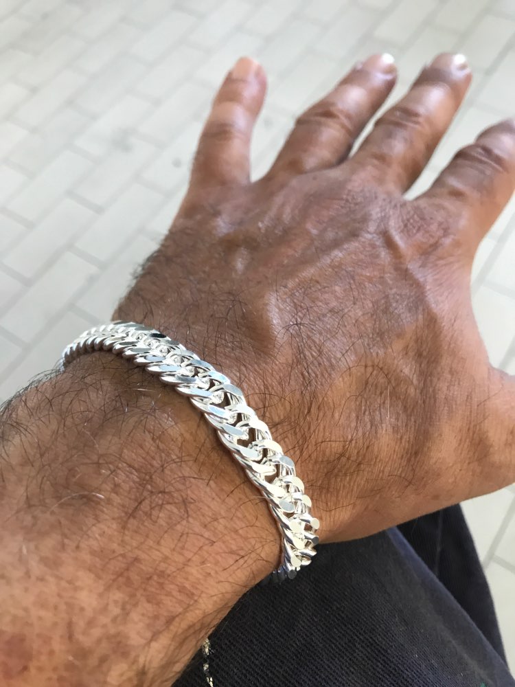10mm Husband Bracelets Gifts 925 Sterling Silver Women Chain Bracelet  Men's Jewelry Handsome Men Bracelet