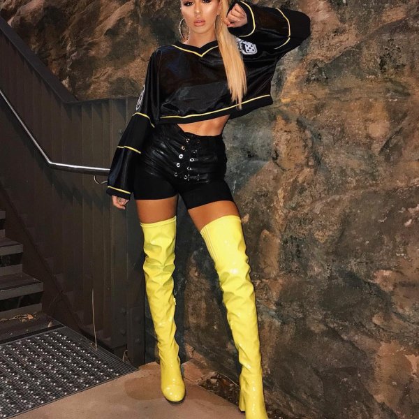 Winter Chunky High Heel Over The Knee Boots Zipper Solid Colorful Patent Leather Square Head Sewing Women's Shoes