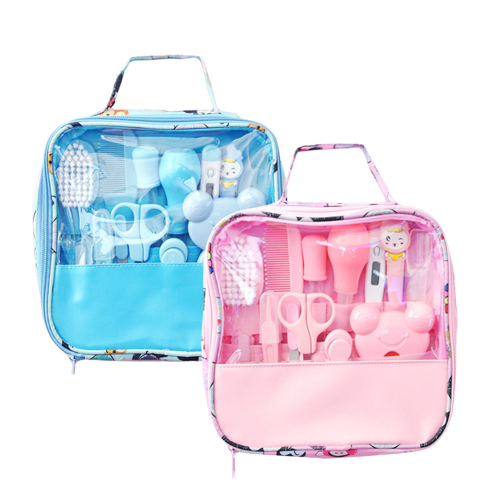 Newborn Baby Healthcare Kit Kids Nail clippers Hair Brush Thermometer Grooming Set Baby Essentials Newborn Material Safety Tools