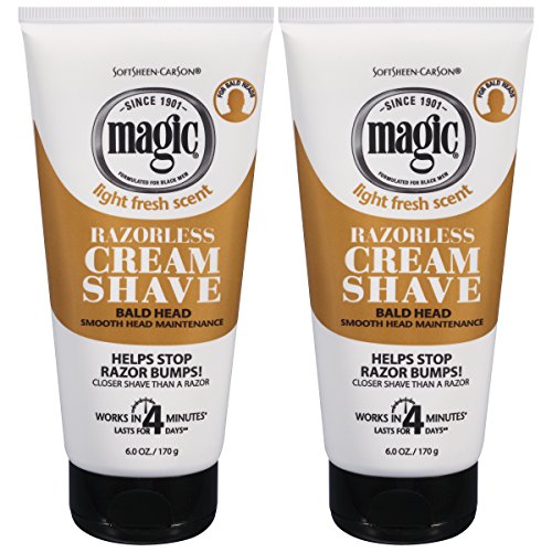 SoftSheen-Carson Magic Razorless Shaving Cream, Hair Removal Cream, Depilatory Cream, Works in 4 Minutes for Coarse, Curly Hair, 2 Count