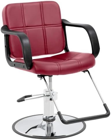 Hair Salon Chair Barber Chair Styling Heavy Duty Hydraulic Pump Barber Swivel Chair Beauty Shampoo Barbering Chair for Hair Stylist Women Man Salon Equipment